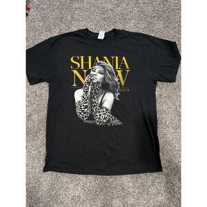Shania Twain NOW 2018 Black Concert Tour L 2 sided Country Western Band Shirt